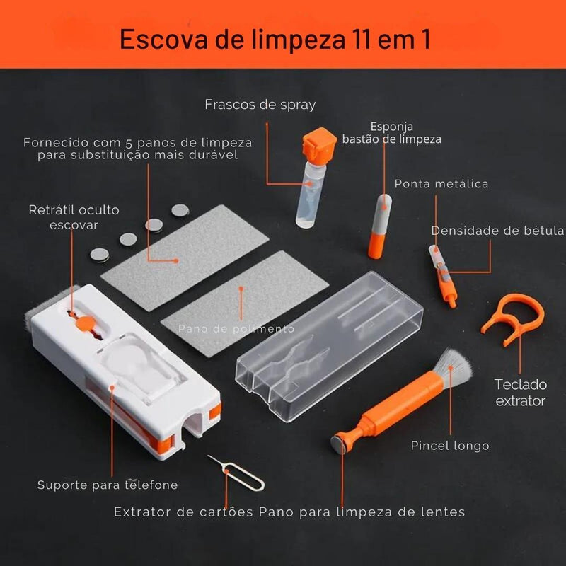 BLACK FRIDAY - Kit De Limpeza Multifuncional 11 Em 1 + Frete Grátis